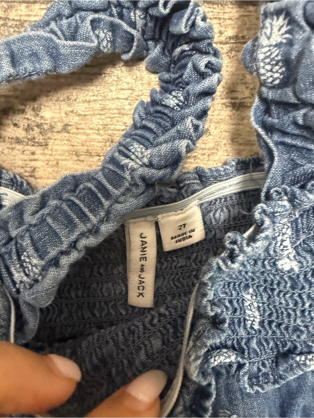 Janie and Jack Blue Pineapple Tiered Sundress with Smocked Bodice - Picture 2 of 2